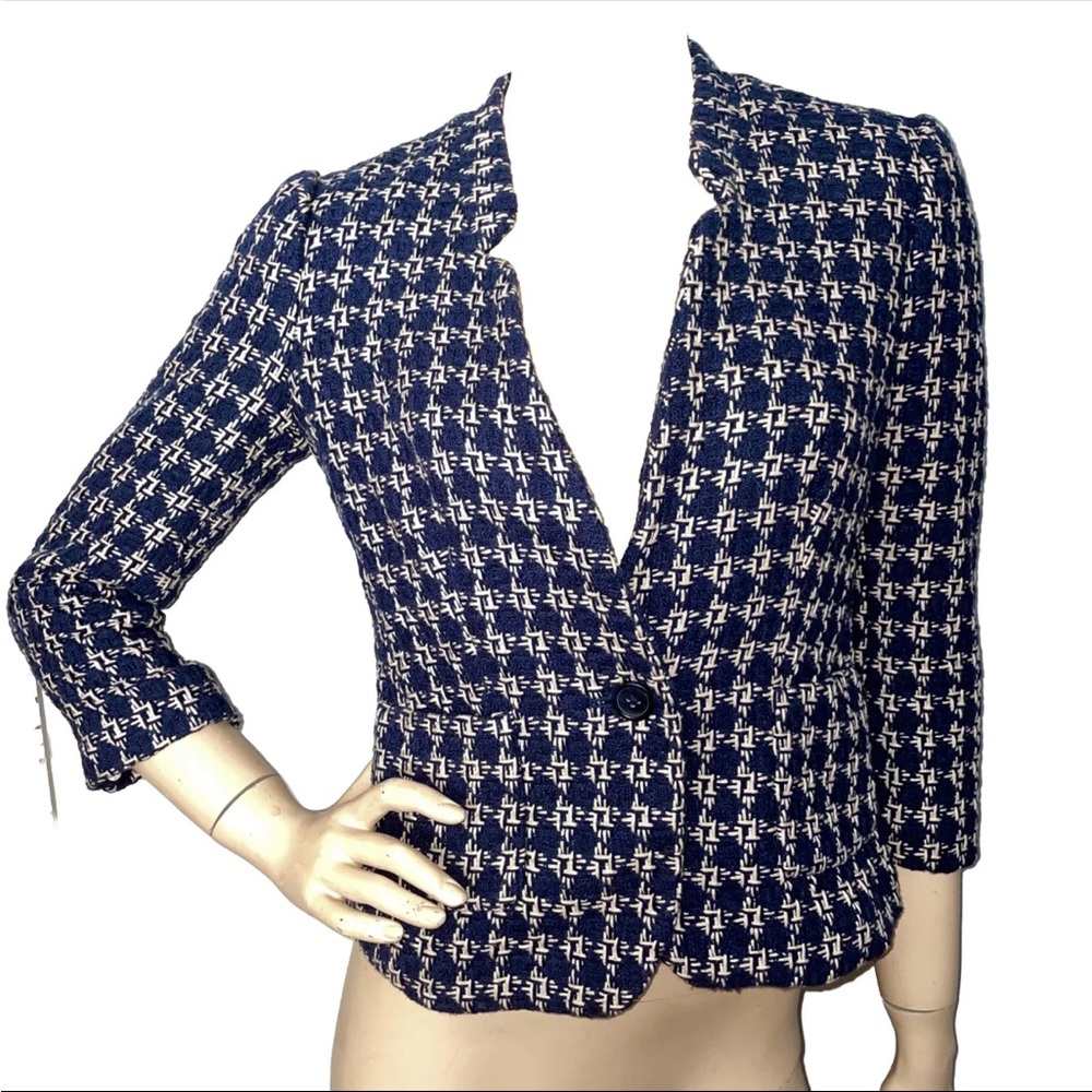 Banana Republic Cotton Houndstooth Blazer Jacket
